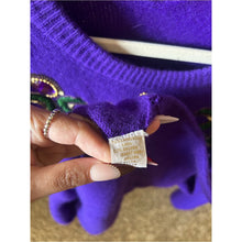 Load image into Gallery viewer, Vintage 80s Purple Embellished Angora Lambswool Sequins Knit Dress
