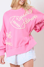 Cargar imagen en el visor de la galería, Pink Touch Down Rugby Thread Embroidery Sweatshirt
