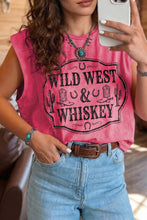 Cargar imagen en el visor de la galería, Bonbon Toner Washed Wild West Whiskey Print Sleeveless Muscle Top
