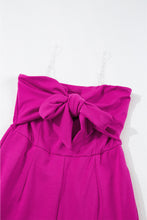 Cargar imagen en el visor de la galería, Bright Pink Bowknot Strapless Wide Leg Jumpsuit
