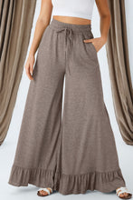 Load image into Gallery viewer, DUNE Ruffled Wide Leg Pull On High Waist Pants with Pockets
