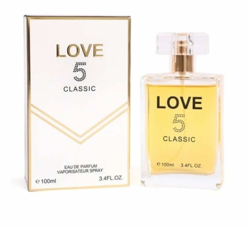 Long Lasting Love 5 Classic For Women With Notes of Ylang-Ylang, Neroli, Bergamot & Lemon 3.4 Oz/100 ML, Natural Spray