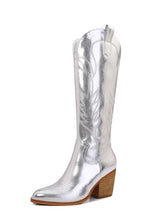 Cargar imagen en el visor de la galería, Melody Metallic Knee High Cowboy Cowgirl Western Boots
