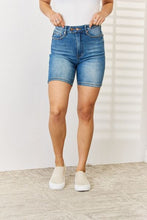 Load image into Gallery viewer, Judy Blue Full Size Tummy Control Double Button Bermuda Denim Shorts
